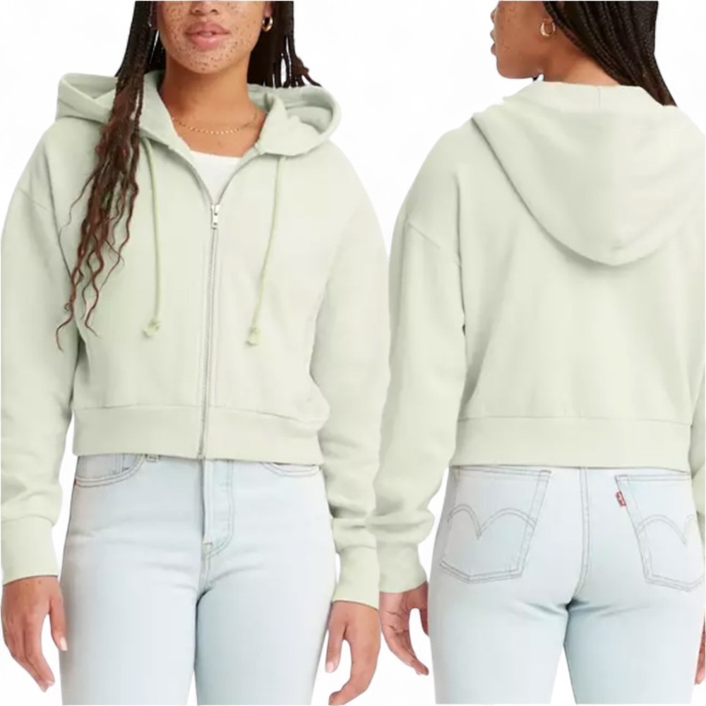 Levi's Light Zip Up Cropped Hoodie - Picture 2 of 9